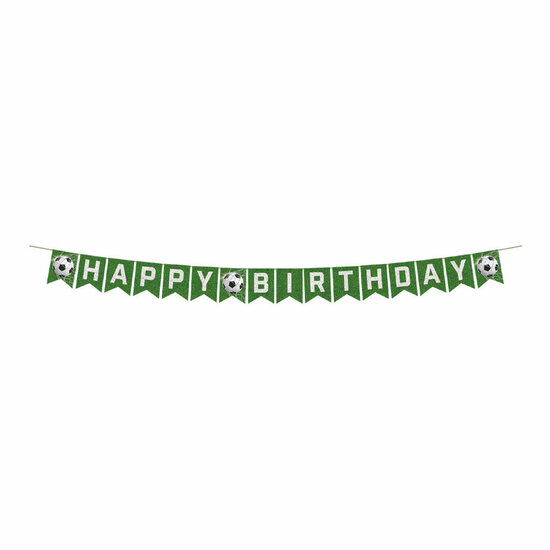 Papieren Vlaggenlijn Happy Birthday Voetbal - 6m
