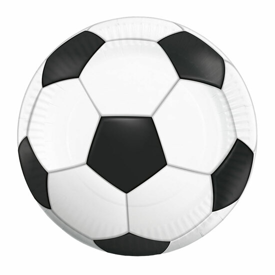 Papieren Borden 23cm Voetbal - 8st.