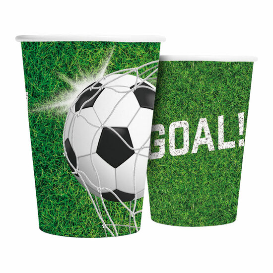 Papieren Bekers 210ml Voetbal - 8st.