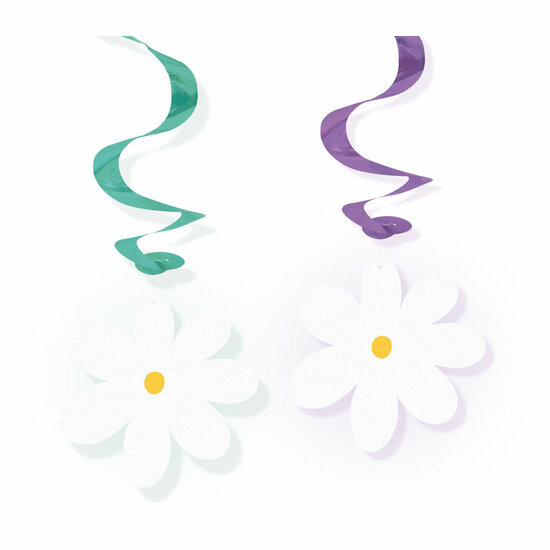 Hangende Decoratie Swirls Madeliefjes - 4st.