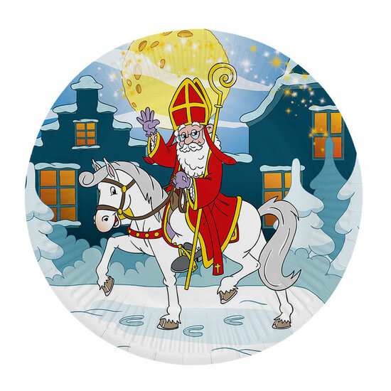 Papieren Borden 23cm Sinterklaas - 8st.