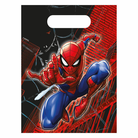 Papieren Uitdeelzakjes Spiderman World of Web - 4st.