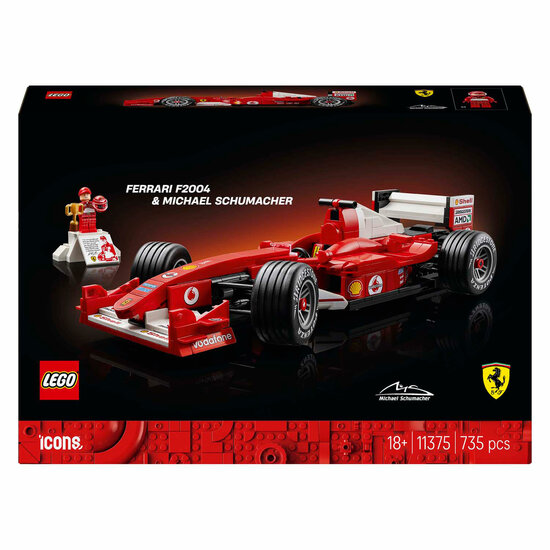 LEGO ICONS 11375 Ferrari F2004 en Michael Schumacher