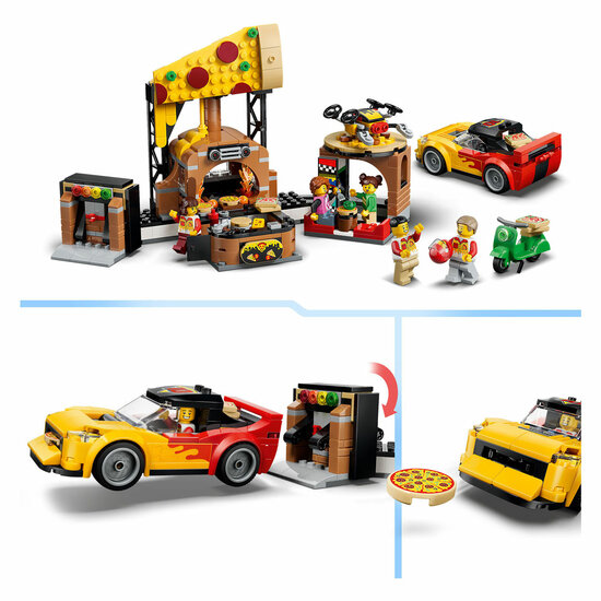 LEGO City 60496 Pizzacentrale met Voertuigen