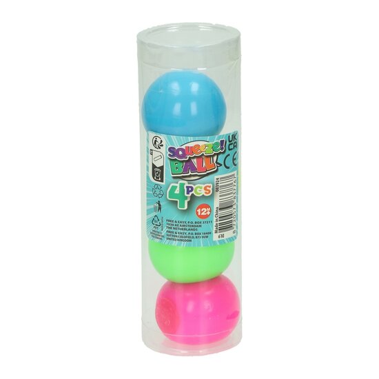 Knijpballen in Neonkleur - 4st.