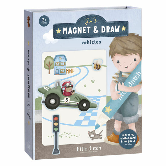 Little Dutch Whiteboard Kleurset - Jim Voertuigen