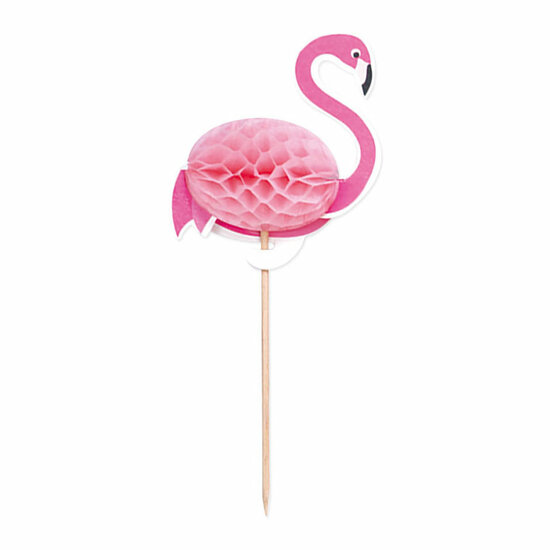 Cocktailprikkers Flamingo 10x6cm Aloha - 10st.