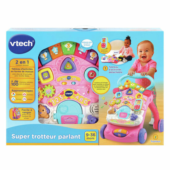VTech 2-in-1 Activiteiten Loopwagen Roze