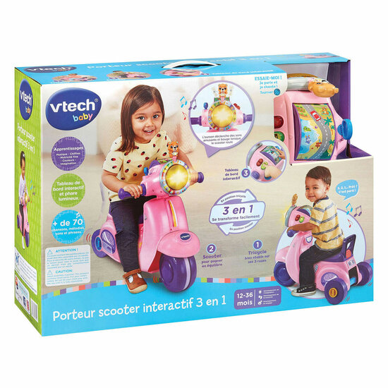 VTech Baby 2-in-1 Loopfiets Scooter - Roze