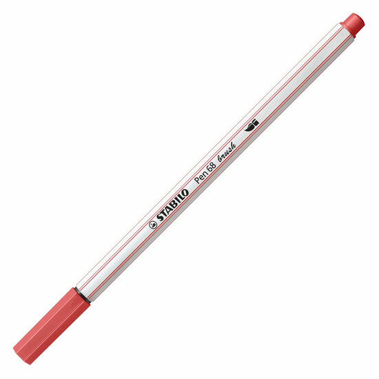 STABILO Pen 68 Brush - Viltstift - Roestig Rood (47)