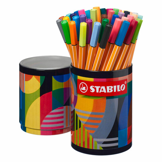 STABILO point 88 ARTY Fineliners in Metalen Rond Etui - 45dlg.