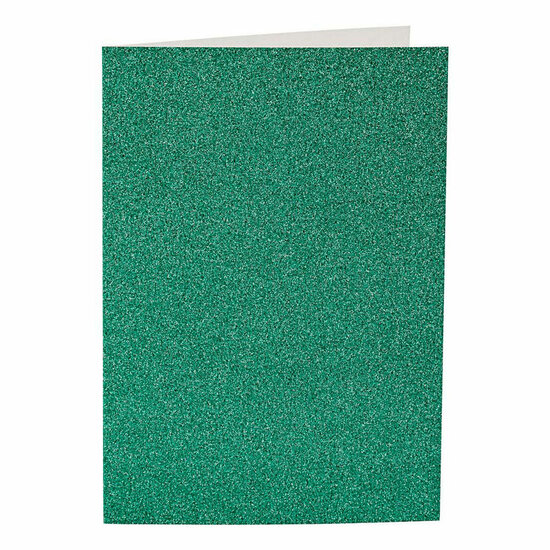 Kaarten en Enveloppen 10,5x15cm Glitter Groen - 4st.