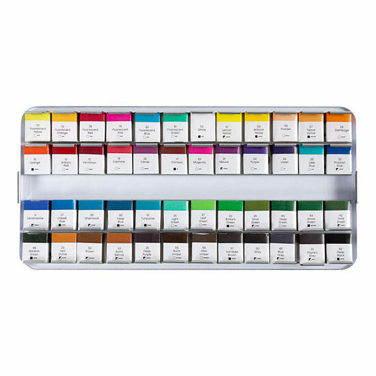 Art Aquarelverf Standaardkleuren - 48 Kleuren