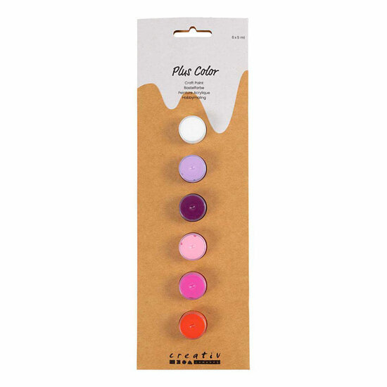 Plus Color Acrylverf Paars en Roze Harmonie - 6x5ml.