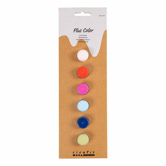 Plus Color Acrylverf Sterke Kleuren - 6x5ml.