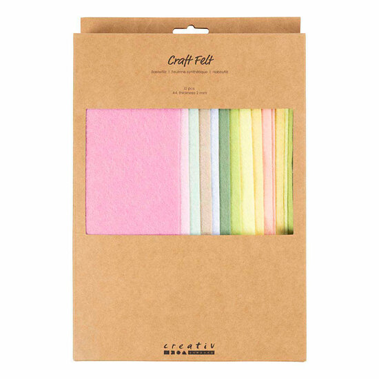 Hobbyvilt A4 Dikte 2mm Pastelkleuren - 10st.