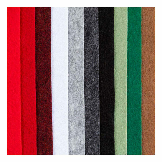 Hobbyvilt A4 Dikte 2mm Kerst Kleuren - 10st.