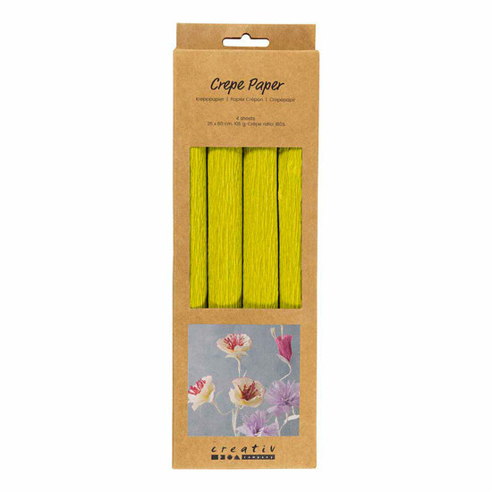 Crepepapier Lichtgroen - 4st.