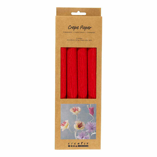 Crepepapier Rood - 4st.