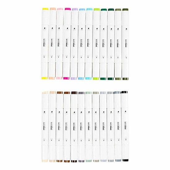 Tekenstift Lijndikte 1+8mm Pastelkleuren - 24st.