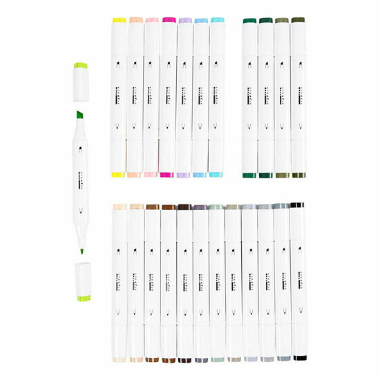 Tekenstift Lijndikte 1+8mm Pastelkleuren - 24st.