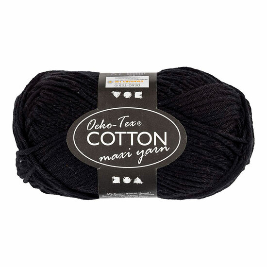 Katoengaren Afm 8/8 L: 80-85 M Zwart - 50gr.