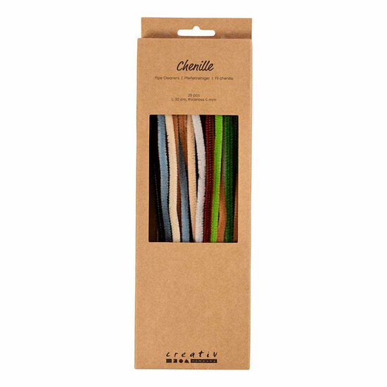 Chenille 6mm x 30cm Naturel - 25st.