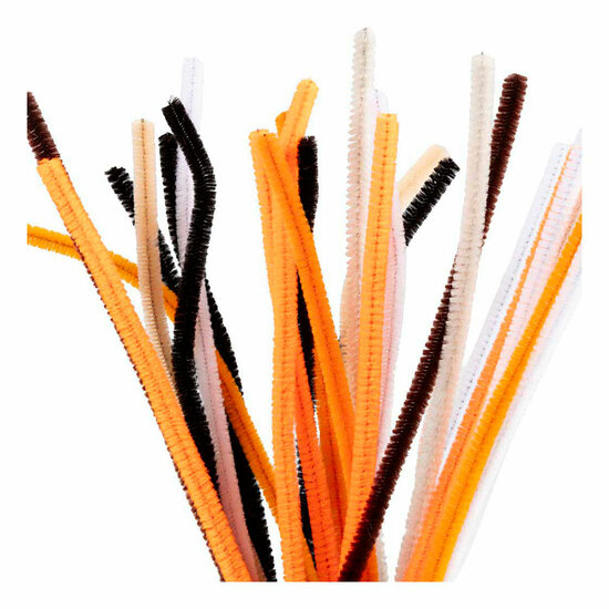 Chenille 6mm x 30cm Halloween Kleuren - 25st.