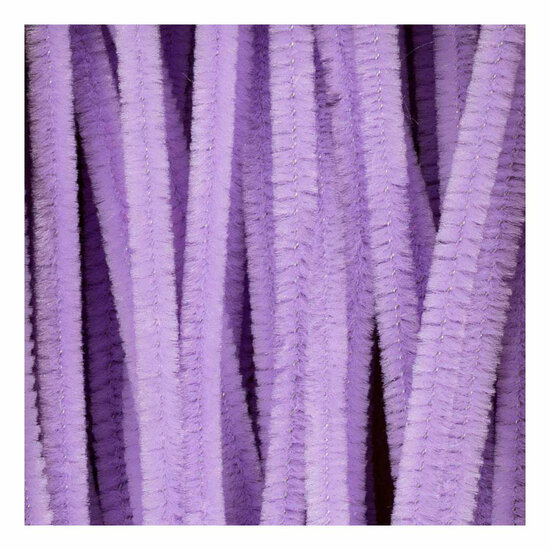 Chenille 6mm x 30cm Paars - 50st.