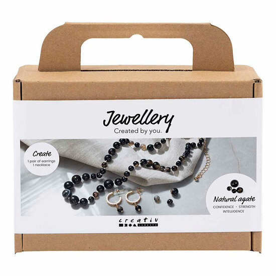 Mini Hobbyset Sieraden Halsketting en Oorbellen Zwart en Wit