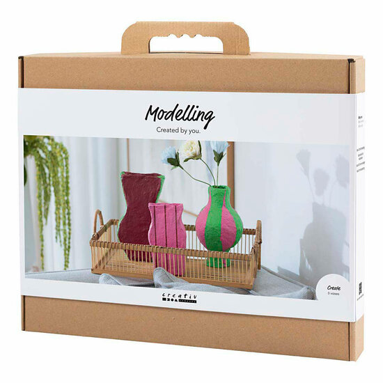 Maxi hobbyset Boetseren Vazen van Papier-Mache