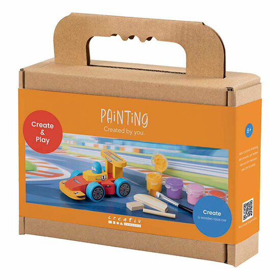 Mini Hobbyset Houten Raceauto Schilderen