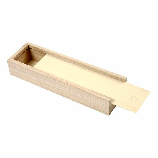 Houten Pennendoos met Schuifdeksel