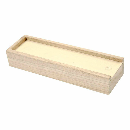 Houten Pennendoos met Schuifdeksel