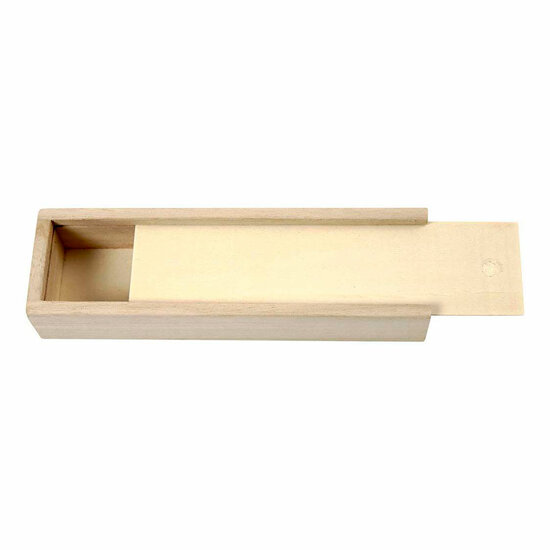 Houten Pennendoos met Schuifdeksel