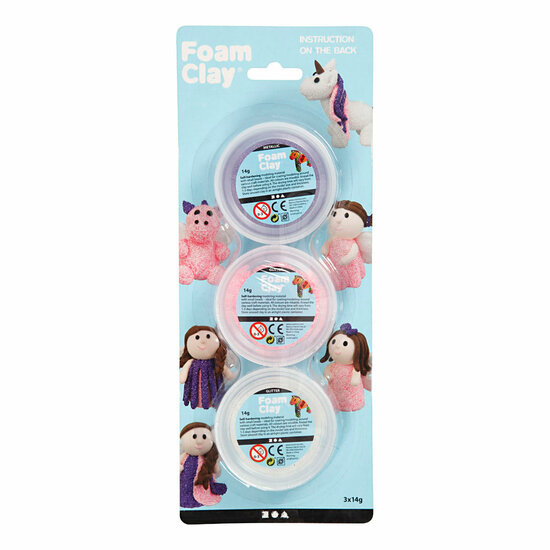 Foam Clay Glitter Metallic - 3x14gr.