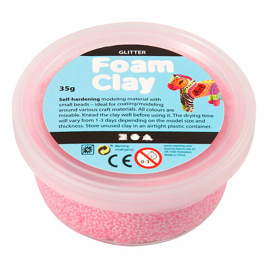 Foam Clay Glitter Lichtrood - 35gr.