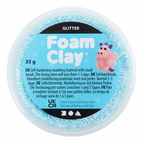 Foam Clay Glitter Lichtblauw - 35gr.
