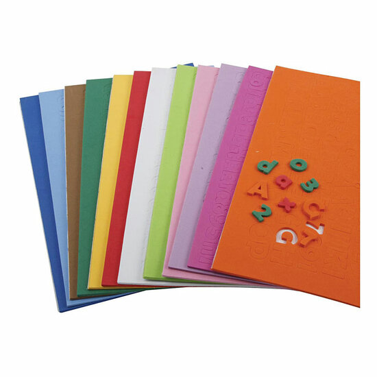 EVA Foam Cijfers &amp; Letters Gekleurd - 24 Vellen