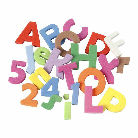 EVA Foam Cijfers &amp; Letters Gekleurd - 24 Vellen