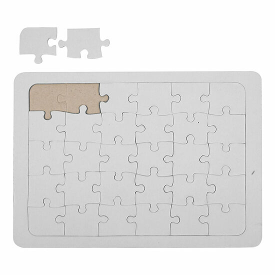 Kartonnen Puzzel Wit - 15x21cm