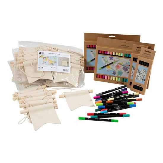 Groepsset Verf je eigen Spandoek 10,5x12cm - 60st.