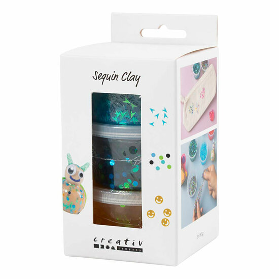 Sequin Clay Blauw/Groen - 6x60gr.