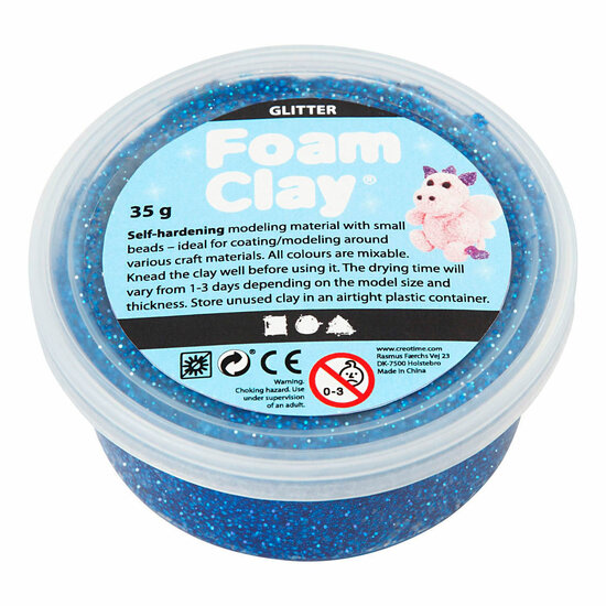 Foam Clay Glitter 35gr - Blauw