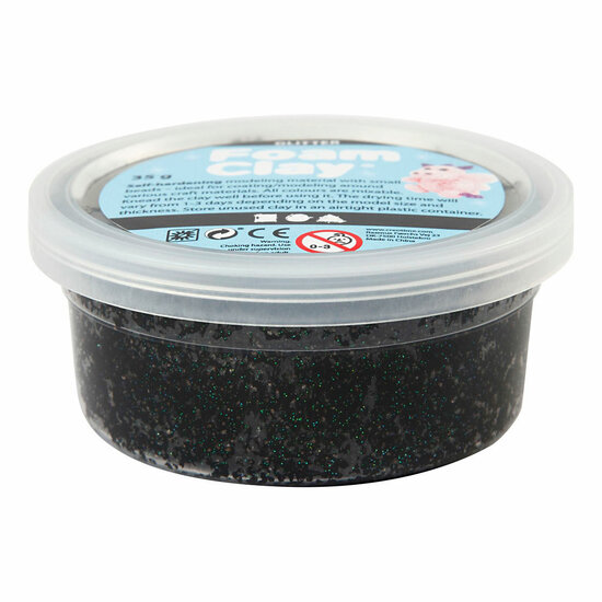 Foam Clay Glitter 35gr - Zwart