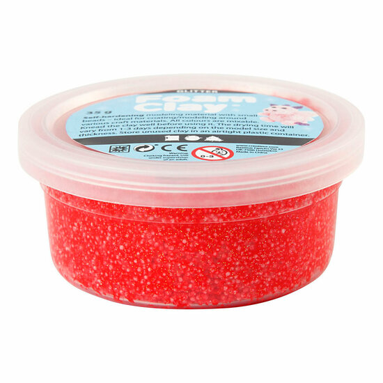 Foam Clay Glitter 35gr - Rood