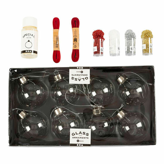 Hobbyset Kerstballen Glitter