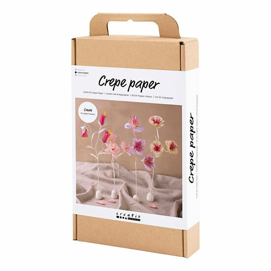 Hobbyset Crepepapier Bloem Pastelkleuren
