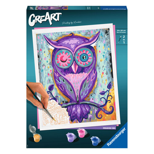 Ravensburger CreArt Schilderen op Nummer - Dreaming Owl