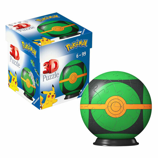 Ravensburger 3D Puzzelbal Pok??mon Pok??bal Groen, 54st.